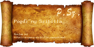 Pogány Szibilla névjegykártya